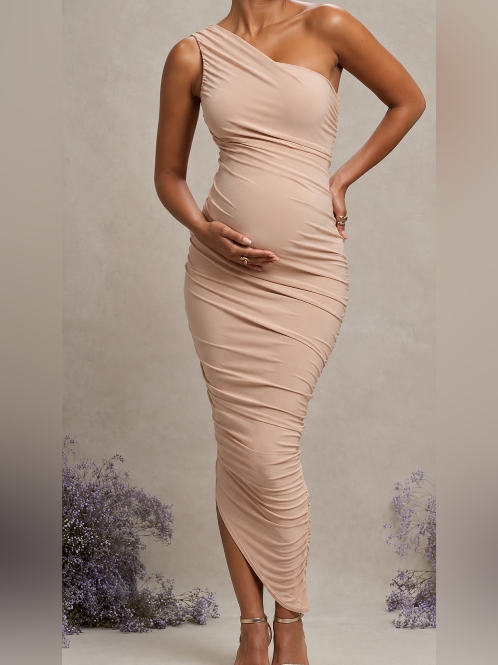 Club London NWOT Late Night maternity runched dress, size 6